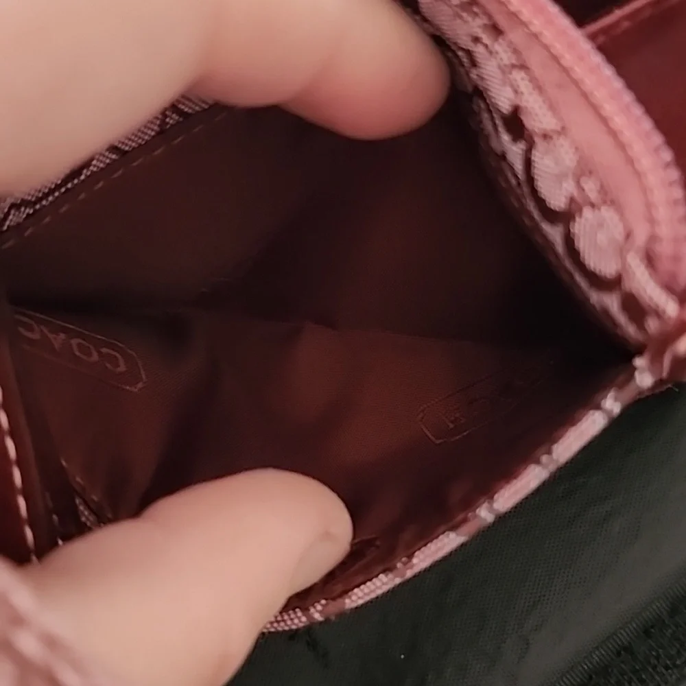 Coach Signature Pink and Red Wallet - Picture 4 of 4